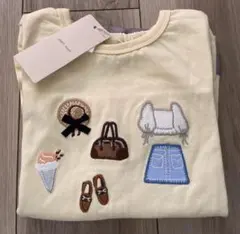 新品未使用 プティマイン 刺繍 長袖Tシャツ 110cm