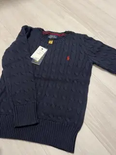 Polo Ralph Lauren ネイビー ケーブルニットセーター 130cm