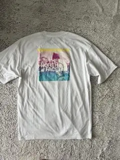 ノースフェイス　Tシャツ バックプリント　白　キャンプ　運動会