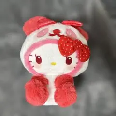 サンリオ ハローキティ ぬいぐるみ パンダ被り物 赤