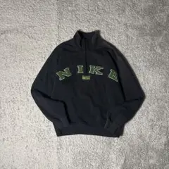 NIKE ナイキ　90s ハーフジップ　スウェット　トレーナー　白タグ　古着　黒