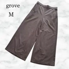 【グローブ】バギーパンツ グレー系 チェック柄 M ワイドパンツ 裏地なし