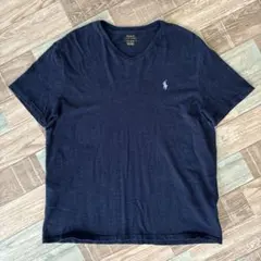 Polo by Ralph Lauren Vネック Tシャツ ネイビー L