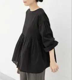 URBAN RESEARCH DOORS コットンツイル2WAYギャザーブラウス