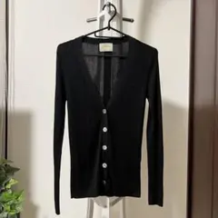 UNITED ARROWS カーディガン ブラックSILK100% 長袖のサムネイル