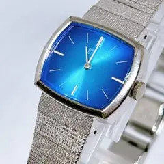 SEIKO 16-6010 青文字盤 ヴィンテージ クォーツ 純正ブレス 腕時計 