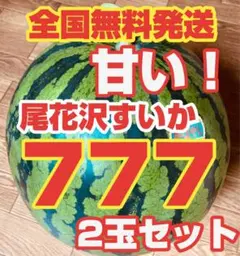 全国無料発送！尾花沢すいか 祭りばやし 777 スリーセブン　甘い！2玉セットのサムネイル