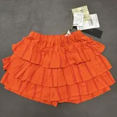 オレンジ フリル付きパンツ 80cm