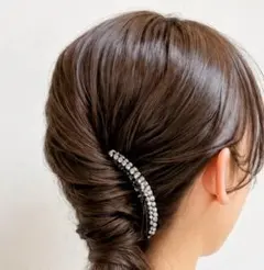 ラインストーン付き ヘアコーム まとめ髪 ブラック和装浴衣にも◎のサムネイル