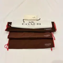 COACH 巾着袋5個セット ブラウン ホワイト