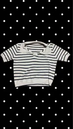 ストライプ 半袖ボートネックTシャツ