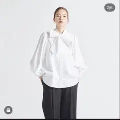 極美品 yori リボンパフスリーブブラウス ヨリ toooooko_99 / yori(ヨリ)の「リボンパフスリーブブラウス