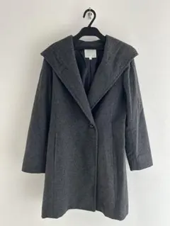 H2O ミドル丈コート　ビッグカラー　グレー