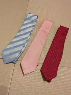 ネクタイ3本セット（ストライプ・ピンク・ドット）