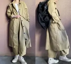 新品RATAさんエルボーパッチのロングコート ロング丈アイボリー