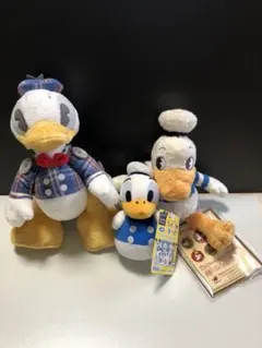 ドナルドダック ぬいぐるみ チェック柄 約20cm SEGA製