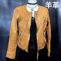 Y2Kフェアリーグランジダークコア　リアルレザー 羊革ジャケット　ビンテージ