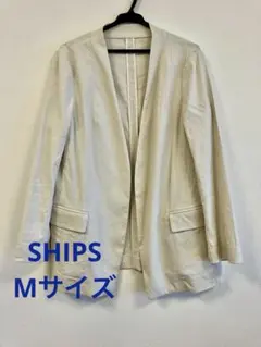 SHIPS ノーカラージャケット　アイボリー