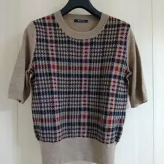 アクアスキュータム　ウール半袖ニット