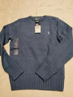 ラルフローレン キッズ ニット丸首セーター サイズS(8) 青