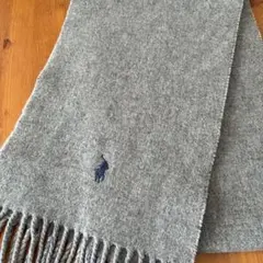 ラルフローレンマフラーリバーシブル グレー、希少、