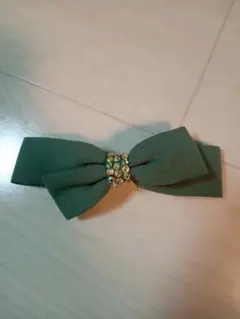 CLIP　PARIS　リボンバレッタ　カーキ　アンティーク調