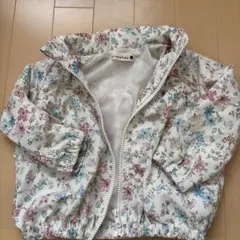 ブランシェス　90 アウター　花柄　美品　フード付　ウィンドブレーカー