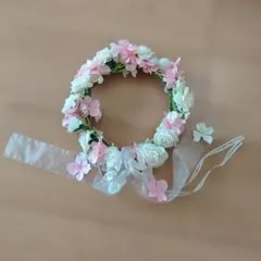 花冠 ピンク ホワイト 造花