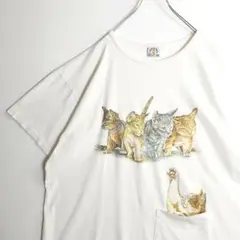 90s PRINTS OF TAILS 半袖 Tシャツ 子猫 ネコ  USA製