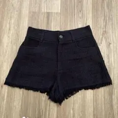 ZARA ザラ レディース ツイードショートパンツ ブラックのサムネイル