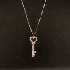 即決 925 CZ キー ネックレス