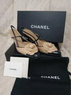 CHANEL ウェッジソール サンダル ベージュ キャメル - メルカリ