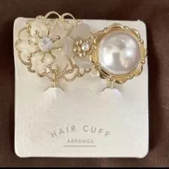 ヘアカフ　ポニーフック　新品未使用　ヘアアクセサリー　花　フラワー