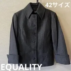 EQUALITY ダークグレー ウールコート 42サイズ