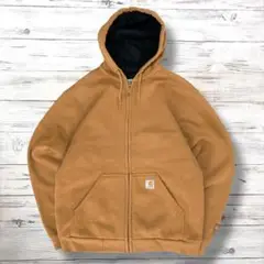 Carhartt カーハート パーカー ワンポイントロゴ ブラウン S 1359