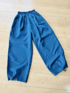 青いパンツ ウエストゴム付き ダンス hip-hop ダンス衣装 カーゴパンツ