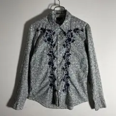 【最高級】ポールスミスコレクション 花柄 刺繍 総柄シャツ 日本製 Lサイズ