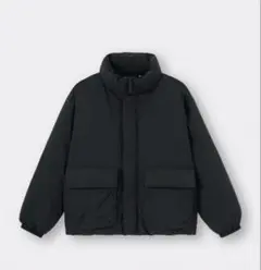 GU ヒートパデッドスタンドブルゾン　ダウン　メンズ　ブラック　X L