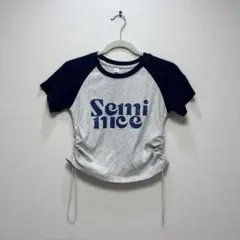 Semi nice ロゴ ラグラン 半袖 Tシャツ