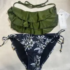 【新品】SEA DRESS フリルビキニ カーキ 花柄 Mのサムネイル