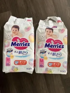 【未使用】【受け渡し可】Merries 紙おむつ Mサイズ 52枚入り2袋のサムネイル