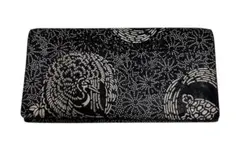 ❤️印傳屋　甲州印伝 二つ折 長財布 鶴亀松　小銭入れ　本革❤️