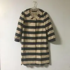 フランシュリッペ★丸襟レースパフスリーブボーダートレンチコートのサムネイル