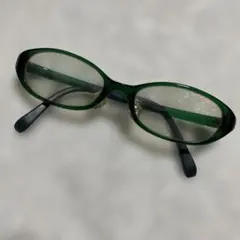 JINS PC グリーンオーバルフレームメガネ