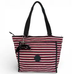 Kipling バッグ2way ショルダー トートバッグトリコロールストライプ