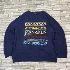 ヴィンテージ スウェット KANAKUK ネイティブロゴ ネイビー USA古着