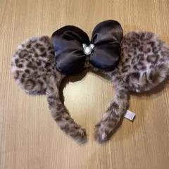 【希少美品】ディズニーヒョウ柄　カチューシャ 茶色　ブラウン　ミニー