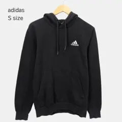 adidas ロゴ パーカー S 黒 無地 刺繍 ストリート ユニセックス 美品