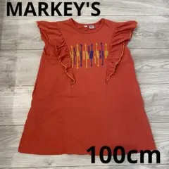 MARKEY'S マーキーズ オレンジ フリル ワンピース 100