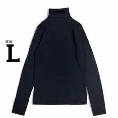 【GU ジーユー】タートルネックセーター ニット 黒 Lサイズ 長袖 秋冬 無地